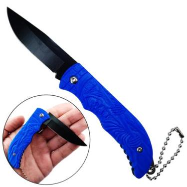 Imagem de Canivete Compacto com Estampa de Caveira, Lâmina de 7cm e Cabo de Aço 