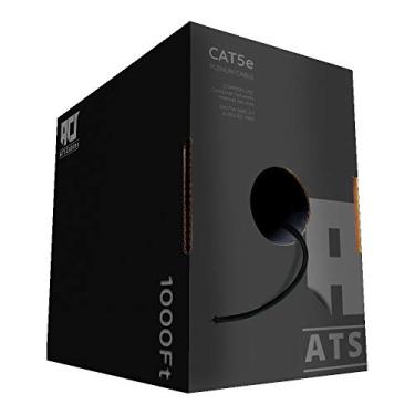 Imagem de Cabo CAT5e Plenum (CMP), 1000FT | 24AWG 4 pares, cabo de rede sólido de 350 MHz, par trançado não blindado (UTP), disponível em azul, branco, cor cinza (preto)