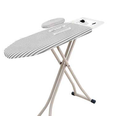 Imagem de Tábua de passar a ferro ajustável em altura para casa O rack de tábua de passar a ferro vertical estável pode ser dobrado (tamanho do painel 90 × 31 cm)