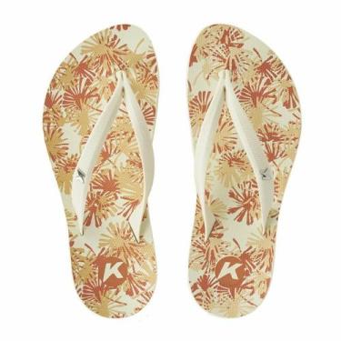 Imagem de Chinelo Kenner Ibiza Plump Feminino - Branco e Laranja, 36
