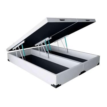 Imagem de Base para Cama Box Queen Martin Premium com Baú Corino (45x158x198) Branca