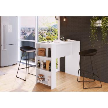 Imagem de Mesa Bancada de Cozinha com 3 Nichos Luna Branco Megasul