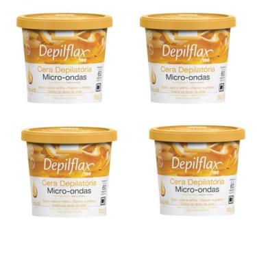 Imagem de Kit 4 Cera Depilatória Micro-Ondas Depilflax Natural 100g