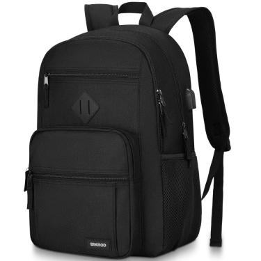 Imagem de Mochila BIKRDO preta impermeável para notebook escolar 17.3