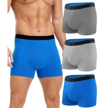 Imagem de SUNCHIRI Cueca boxer masculina para incontinência, 150 ml, de algodão, lavável e reutilizável, com proteção à prova de vazamento, pacote com 3 (multicolorida, 2GG)