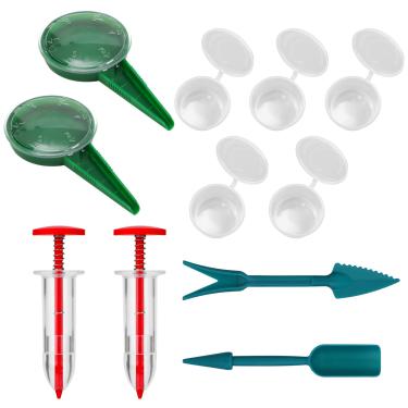 Imagem de 11 kit de mini espalhador de sementes portátil, semeadora de semeadura pequena de plástico minúsculo dispensador manual de plântulas e ferramenta de cenoura dibber e widger para alface e espinafre