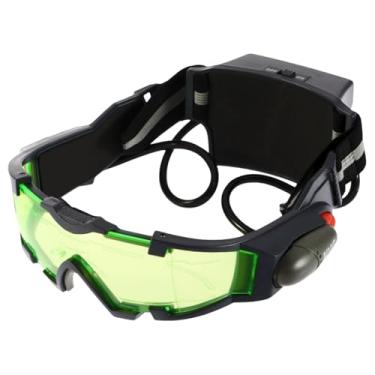 Imagem de Óculos de visão noturna, óculos noturnos de LED flip-out com faixa ajustável, óculos de missão noturna anti-estampagem para caça, corrida, ciclismo