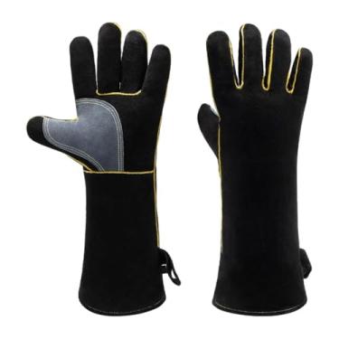 Imagem de Ioensy Luvas de soldagem, luvas resistentes ao calor, luvas de trabalho de manga longa resistentes a desgaste de desgaste profissional para jardinagem para, 14inch