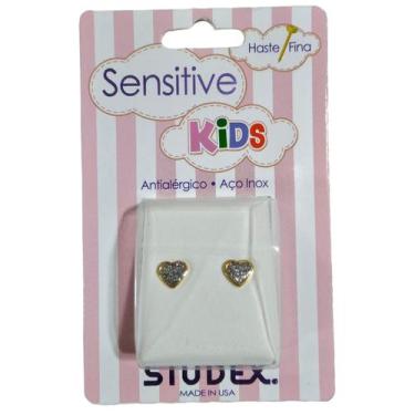 Imagem de Brinco Studex Sensitive Kids Aço Cirúrgico e Esterilizado, Coração cri