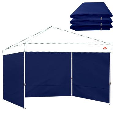 Imagem de JANCANOPY Paredes laterais de tenda de dossel para cobertura pop-up de 25 x 25 cm, 99% de proteção UV, à prova d'água, apenas 3 paredes laterais, (azul marinho)