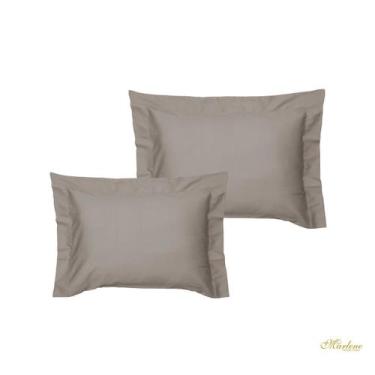 Imagem de Kit Fronha Satinee 300 Fios Algodão - Kacyumara, 50x90cm, Chumbo