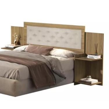 Imagem de Cabeceira Cama Box Regulável Prateleira Detalhe em Capitonê - BEA BENT