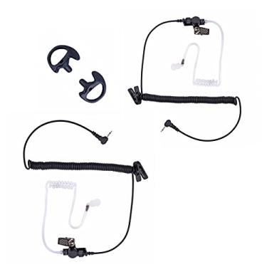 Imagem de POFENAL Fone de ouvido Walkie Talkie Radio apenas para ouvir com clipe de retenção de tubo acústico transparente e molde médio (pino de 3,5 mm, 2 peças)