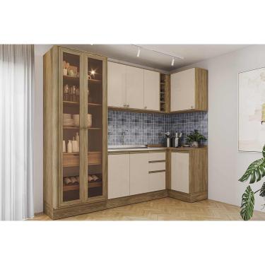 Imagem de Kit Cozinha Modulada 6 Peças Curve (2Aéreos+2Balcões+1Cristaleira+1Complemento) C10P10...