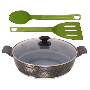 Imagem de Frigideira Preto Craq Antiaderente Cerâmica Talher 04 Aa30cm