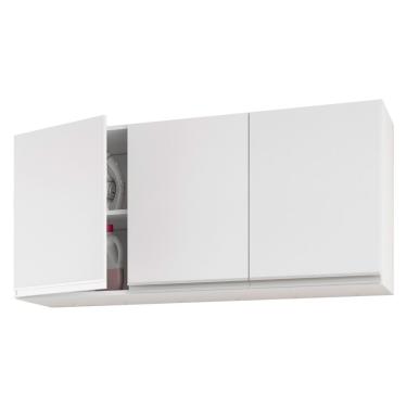 Imagem de Armário De Parede área De Serviço E Lavanderia 120cm Com 03 Portas 100% Mdf Branco - Abmaza