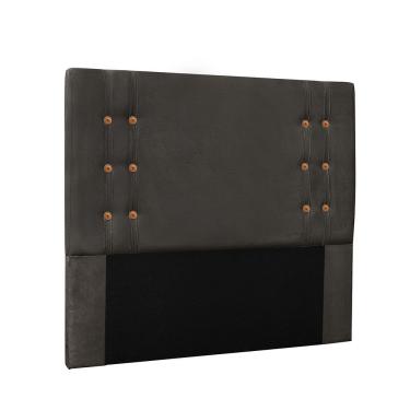 Imagem de Cabeceira Cama Box Casal 140cm com Recamier Gênova Estofada em Suede Cinza Estrutura Ma...