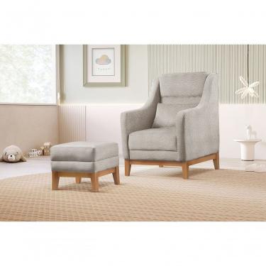 Imagem de Poltrona De Amamentação Com Puff áquila bouclé Cinza 401