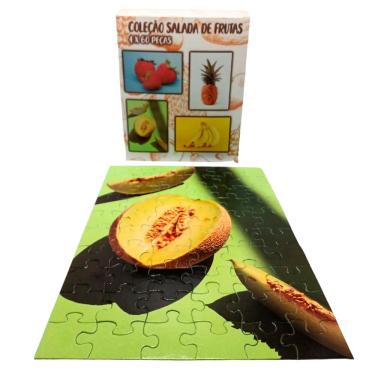 Imagem de Kit 4 Quebra-cabeças Frutas Divertidos - Idosos E Crianças