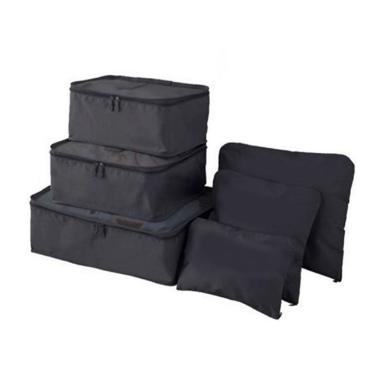 Imagem de Organizador De Mala 6 Pçs Necessaire Viagem Bolsa Saco Preto