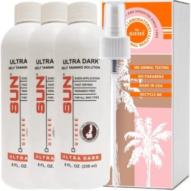 Imagem de Sun Laboratories by Giesee Spray Autobronzeador Labs Para Um Brilho Dourado - Ultra Escuro, Pacote Com 3 Frascos De 236 Ml