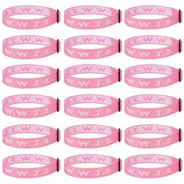 Imagem de Aospkle 18 peças de pulseiras cristãs WWJD para mulheres e homens, pulseiras de presente de Jesus a granel, pulseiras WWJD - Pulseira What Would Jesus Do, Fibra de poliéster, Sem Pedra Preciosa