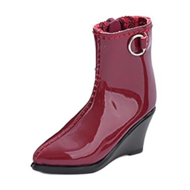 Imagem de Dynwave 1/6 Boneco de ação Sapatos Vestir Botas Ocas Mulheres, Moda, Acessórios para fantasia de boneca, Modelo em miniatura para de 12 polegadas, Vermelho