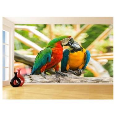 Imagem de Papel De Parede Animais Casal De Araras Cores 3,5M Anm293 - Você Decor
