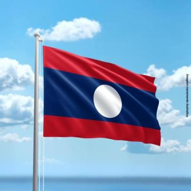 Imagem de Bandeira de Laos 80cmx140cm Tecido Oxford 100% Poliéster - Presente-Br