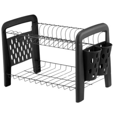 Imagem de Escorredor Secador De Louça Porta Talheres Duplo Desmontável