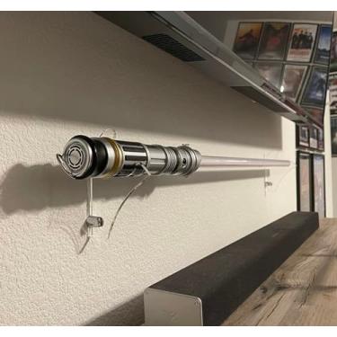 Imagem de WANLIAN Suporte de sabre de luz montado na parede, adequado para sabre de luz, sabre de luz, sabre de luz, sabre de luz (transparente 1 PES)