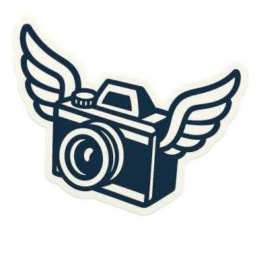 Imagem de Adesivo Carro/Moto Câmera Vintage com Asas Estilo Retrô