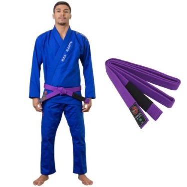 Imagem de Kimono Jiu Jitsu Trançado Reforçado Naja Hanzo Adulto Azul Unissex + F