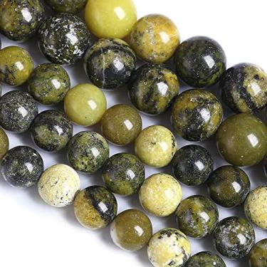 Imagem de 10 mm, 38 peças, pedra natural, amarelo, turquesa, contas soltas para fazer joias, pulseira faça você mesmo