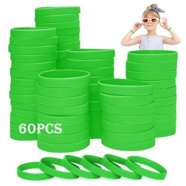 Imagem de THXIY 60 pulseiras de borracha de silicone, pulseiras de pulso para crianças, jovens, adolescentes e meninos, pulseiras infantis para eventos, pulseiras de 17 cm a granel para crianças de 8 a 12 anos