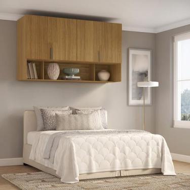 Imagem de Módulo Aéreo para Cama de Casal MDF Altezza Clean Belmax, Freijó