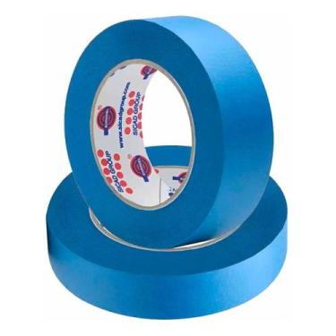 Imagem de 2 Fita Crepe 50mm X 50m Azul Pintura Resistente Proteção UV - Eurocel