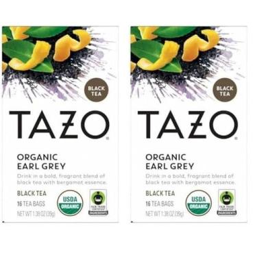 Imagem de Chá TAZO Organic Earl Grey Black com cafeína 16 saquinhos de chá x2
