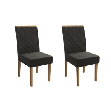 Imagem de Kit 2 Cadeiras Sala Jantar Gardênia 2CAD149 Madeirado 2 Un Canela/Sued