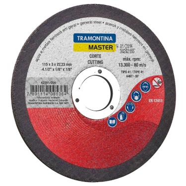 Imagem de Disco de corte 4.1/2" MASTER para Aços e Metais Tramontina