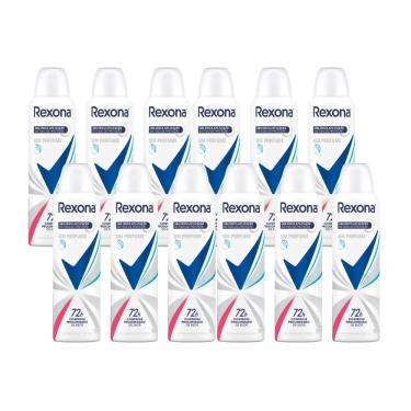 Imagem de Kit 12 Desodorante Rexona Sem Perfume Aerosol Antitranspirante 72h 150ml