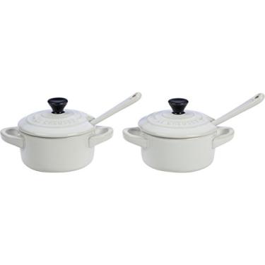 Imagem de Le Creuset Set 2 Mini Cocottes para Molhos e Condimentos com Colher Branco