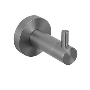 Imagem de Prateleira de parede cinza para banheiro, acessórios para banheiro, suporte para papel higiênico, barra de toalha, trilho, gancho para roupão, acessórios para banheiro (gancho para roupão simples