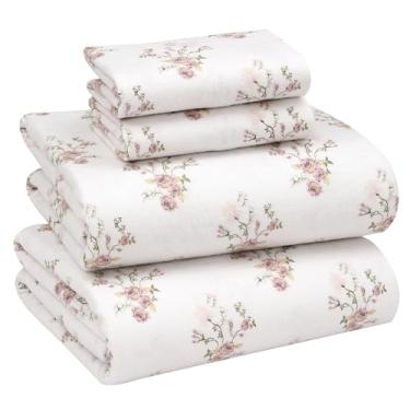 Imagem de Lençóis de flanela Queen Size da RUVANTI – Lençóis de cama escovados duplos 100% de algodão, bolsos profundos, 40,6 cm, respirável e extra macio para todas as estações, quente e aconchegante, 4 peças