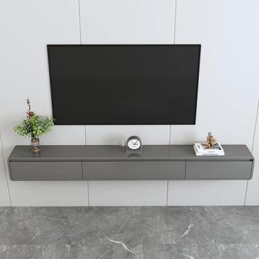 Imagem de Unidade De Tv Montada Na Parede Console De Armário De Tv Montado Na Parede Suporte De Tv Flutuante Montado Na Parede Com 2 Gavetas Centro De Entretenimento De Mídia Montado Na Pare, B, 120Cm