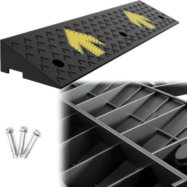 Imagem de Rampa De Entrada, Rampa De Soleira, Rampa De Carro, Rampa De Borracha, Rampa Para Cadeira De Rodas, Rampa De Meio-fio Antiderrapante De 4 A 18 Cm De Altura Para Car, 100x25x5cm/39.4x9.8x2.0in