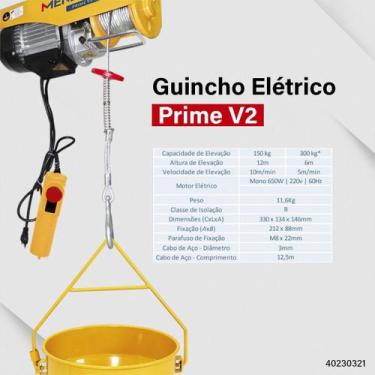 Imagem de Guincho Elétrico menegotti 150/300kg a 300/600kg com Balde 50L, 150 a 