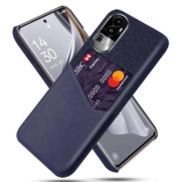 Imagem de Capa para OPPO Reno 10 Pro+,Anti-deslizamento,Proteção contra quedas de 360°,Resistência à impressão digital,Tela e caso de couro PU com 1 slot de cartão atrás-Blue