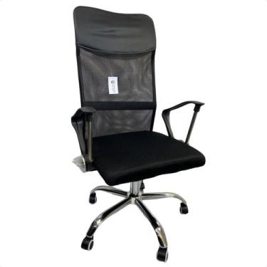 Imagem de Cadeira Escritório Presidente tela Mesh Modelo Tribune Base Cromada ro