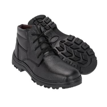Imagem de Bota Coturno Couro Legitimo Masculina Bico Pvc Anti Impacto Resistente